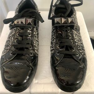 Geox Patrick Cox Black Cream Studded Shoes. size 40 (US9)